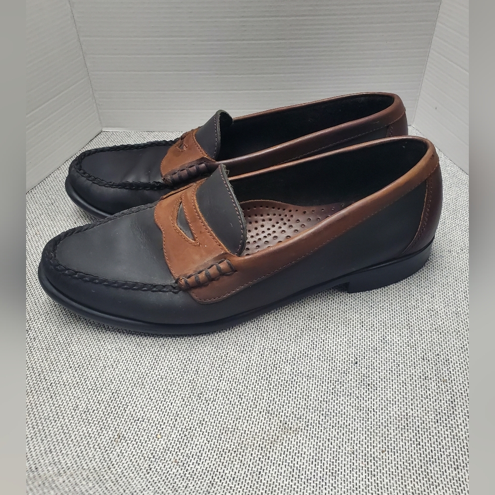 Men's Leather Upper G.H. Bass Co Black and Brown Loafers Size 8